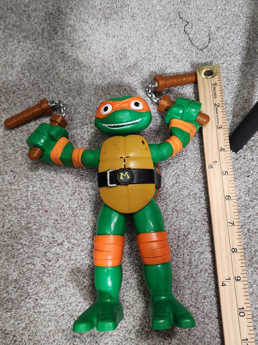 Green & Orange Turtle Action Figure with Nunchucks - Kids Playset